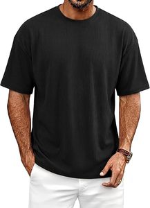 เสื้อยืดโอเวอร์ไซส์ผ้าฝ้ายแท้ 100% น้ำหนัก 220 กรัม พิมพ์ลายตามสั่งที่ไหล่ สไตล์ฮิปฮอป ไซส์พลัส ผ้าฝ้ายแท้ 100% ทรงบ็อกซี่ สำหรับผู้ชาย - Product Image 2