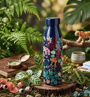 Juego de Dos Botellas de Agua de Cobre Puro, Más Vendidas, Libres de BPA, Reutilizables, a Prueba de Fugas, para Fiestas, Color Negro Azulado Texturizado, Capacidad de 900 ml