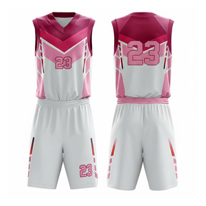 Nouvelle conception d'uniformes de basketball pour adultes, vêtements de basketball très vendus, manches courtes, imprimés, séchage rapide, 100% polyester - Product Image 3