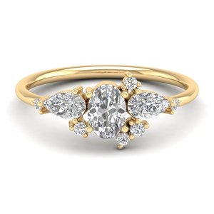 Bagues de fiançailles REYES au design unique en or massif 14 carats avec diamants HPHT CVD cultivés en laboratoire, accessoires de mariage de luxe, bijoux pour femmes - Product Image 2