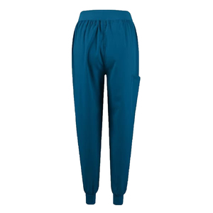 Blouse unisexe à manches courtes en coton et polyester, uniforme d'hôpital, bleu clair, col en V, pour femmes - Product Image 2