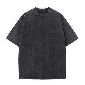 T-shirt décontracté pour homme en coton épais, vert menthe délavé, coupe oversize, col rond, manches courtes, style estival, personnalisable avec logo - Product Image 5