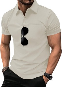 Camisa Polo Texturizada Personalizada para Hombre con Bolsillo en el Pecho, Manga Corta, Transpirable, Informal, Uniforme de Golf o Trabajo, OEM, ODM, Ropa al por Mayor - Product Image 2