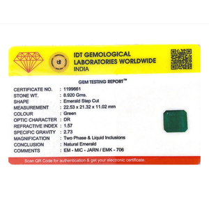 Natural Zambian Emerald Loose Gemstone-44.6 Carat Pear Cut Certified Wholesale - Product Image 4