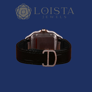 LOISTA Women's Luxury Diamond <b>Watch</b> <b>Rectangle</b> White <b>Gold</b> Case Leather Band Analog Quartz Movement Sapphire Crystal Dial - Product Image 3
