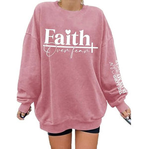 Sudadera Cristiana para Mujer, Camisetas de Fe, Sudadera de Jesús, Sudadera Religiosa Cristiana, Cuello Redondo, Manga Larga, Estilo Casual - Product Image 1