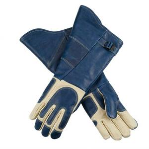 Extra Long Gauntlet Welding Leather Gloves Heat Resistant Fireproof Cowhide Split Industrial Safety Gloves Europe - Product Image 1