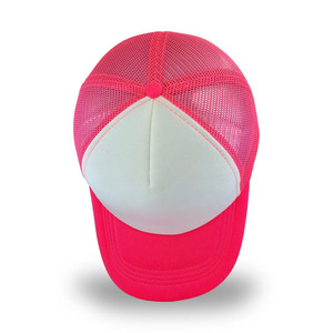 Custom Pink Pink Foam Trucker Cap White Front Mesh Back Breathable <b>Baseball</b> Cap Blank Snapback <b>Hat</b> for <b>Women</b> Men Sublimation - Product Image 4
