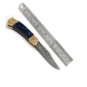 มีดอเนกประสงค์เกรดอุตสาหกรรม Trend Blades OEM รุ่น 15N20 เหล็กดามัสกัส 1095 ใบมีดแบบ Clip Point พร้อมระบบเลื่อนเปิดใบมีด ด้ามไม้โรสวูด ขนาด 7 นิ้ว - Product Image 6
