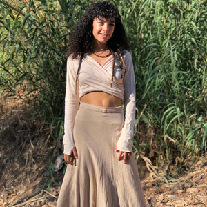 Cotton <b>Boho</b> Wrap Top with Convertible Design for Versatile Bohemian Style and Comfortable Wear Gift for Her - Product Image 2