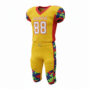 Tenues de football américain pour jeunes, réversibles, en tissu mesh double couche, couleurs d'équipe personnalisées, ensemble complet. - Product Image 2