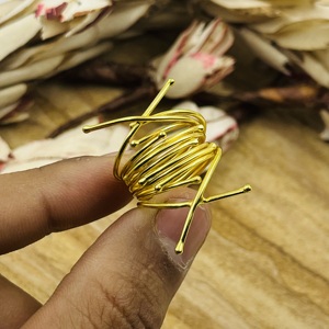 Hot Selling Gold Plated <b>Ring</b> Boho Brass Wire Band <b>Ring</b> For Women 18k Geometric Wrap Fine <b>Statement</b> Jewelry For Wholesale/OEM/ODM - Product Image 4