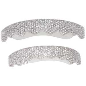 Grillz de dents de moissanite VVS personnalisées or 14 carats et argent 925 Hip Hop unisexe Vintage IGI certifié griffe ensemble excellente idée cadeau - Product Image 2