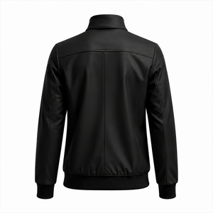 Dawnray <b>Men's</b> Yellow Black Color Blocking Varsity <b>Jacket</b> Full-Zip Stand Collar Sporty Style Autumn Windproof <b>Lightweight</b> - Product Image 3