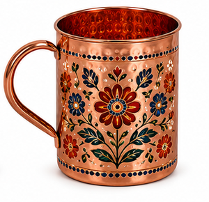 Taza de Cobre Martillada a Mano con Diseño de Velero en Esmalte |   Taza Náutica para Moscow Mule |   Vajilla de Cobre con Temática Oceánica para Regalo - Product Image 5