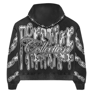 Sudadera con Capucha de Forro Polar Personalizada con Bordado Chenille y Pedrería, Diseño Gráfico de Lujo, Talla Grande, Transpirable y Ecológica para Hombre y Mujer - Product Image 4