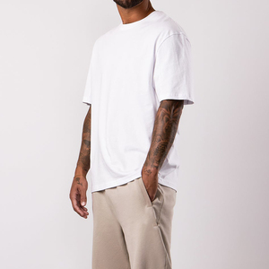 Blank 220 GSM Custom Men's Oversized T-shirt Unisex Streetwear T-Shirt Heavy Weight Plain <b>Tshirts</b> for Printing Streetwear - Product Image 1