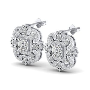 REYES Eye Catching 925 Sterling Silver Moissanite Screw <b>Back</b> Stud <b>Earrings</b> with 14K 18K White Gold Wedding Gift Fine Jewelry - Product Image 3
