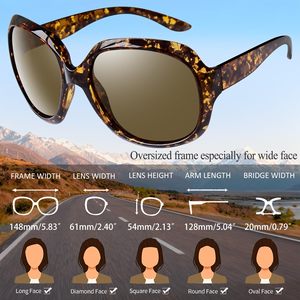 Lunettes de soleil surdimensionnées pour femmes, tendance, polarisées, grandes lunettes de soleil de conduite, protection UV, grandes lunettes de soleil pour dames - Product Image 5