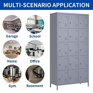 72 "H metallo armadietti 15 porta armadietto per la casa palestra ufficio e Garage grigio con facile montaggio blocco per i dipendenti - Product Image 6