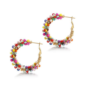 Pendientes de Mujer Estilo Bohemio Hechos a Mano con Cuentas Coloridas, Pendientes Colgantes con Cuentas Bordadas - Product Image 3