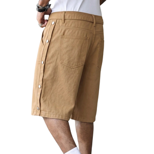 <b>Mens</b> Denim Shorts Casual Knee Length Regular Fit Multiple Pockets Button Details <b>Belt</b> Loops Summer Streetwear Fashion Style - Product Image 5