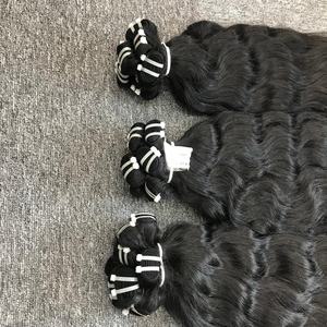 Paquete de extensiones de cabello humano crudo de onda Natural vietnamita trama 100g doble dibujado un cierre de tejido de cabello de donante - Product Image 4