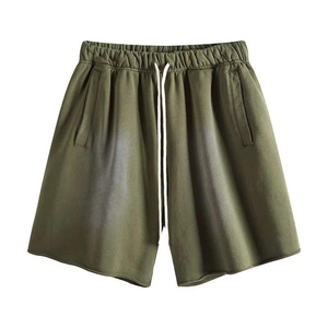 Shorts Bermuda en Coton Vert Olive pour Homme, Taille Mi-Haute avec Cordon de Serrage, Décontractés avec Poches, Tissu Respirant - Product Image 4