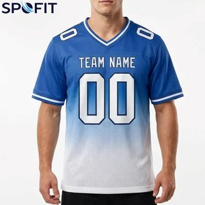 Maillots de football américain personnalisés pour hommes, col en V, sublimation dégradée, vente en gros, vêtements d'équipe, t-shirts de football pour garçons - Product Image 5