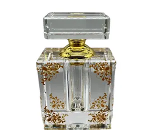 漂亮的香料瓶豪华方形透明水晶玻璃 attar 香水油瓶 12ml