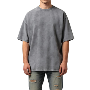 เสื้อยืดโอเวอร์ไซส์ผู้ชายลายโลโก้แบบสั่งทำพิเศษ ผ้าฝ้าย 100% ไซส์ใหญ่ ใส่สบาย ราคาถูก เสื้อยืดโอเวอร์ไซส์ผู้ชายแบบย้อมสีเอซิด - Product Image 4