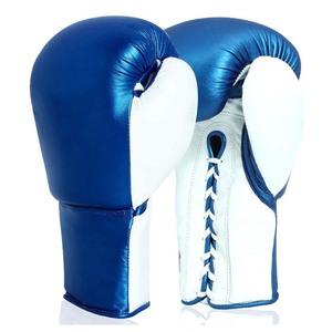 Gants de boxe professionnels en cuir véritable à lacets, de bonne qualité, avec logo personnalisé, nouveau design, dernière collection. - Product Image 4