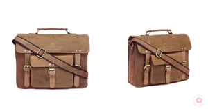 Sac à bandoulière classique en cuir véritable avec fermeture éclair, unisexe, grande capacité, usage quotidien, marron - Product Image 4