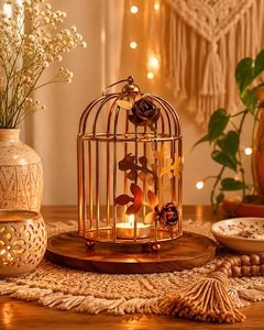 Candle <b>Holder</b> | <b>Tealight</b> <b>Holder</b> for Home Décor, Living Room, Table Décor, Pooja Candle Stand Lantern, Room, Diwali Decor. - Product Image 6