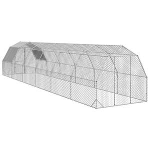 Enclos à poulets en acier galvanisé argenté, grande cage pour animaux en PE (polyéthylène) - Product Image 5