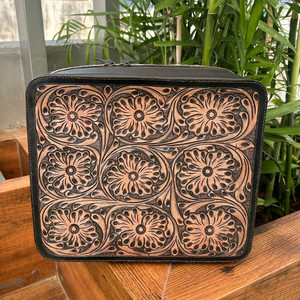 Custom Branded Portable Earrings Ring Case Cow Hide Leather Jewelry Organizer Storage Case Gift Boxes Large Travel Jewelry Boxes - Product Image 3