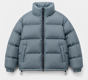 <b>Men</b> Autumn Winter Casual Hooded Cotton Down Coat with Zipper Outdoor Windproof Jacket Standard Thickness Warm Puffer Coat - Product Image 3