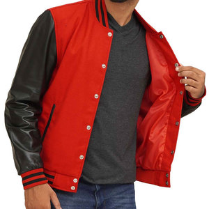 Custom Varsity <b>Jacket</b> <b>Men</b>’s Wool Body with Genuine Leather Sleeves – Wholesale Letterman <b>Jacket</b> for Sports & Casual Wear - Product Image 4