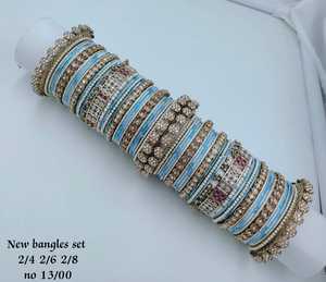PADMAWATI <b>BANGLES</b> PRIVATE LIMITED High Quality Brass 2m <b>Gold</b> Plated Multi Color Indian Traditional Women's <b>Bangles</b> <b>Set</b> Wedding - Product Image 1