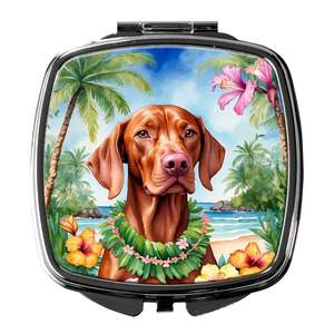 Vizsla Luau espejo de maquillaje de viaje compacto para mujeres niñas espejo de bolsillo decorativo plegable de mano regalo - Product Image 1