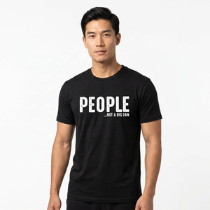T-shirt en coton noir à manches courtes pour homme, coupe classique, col rond, style jersey imprimé, pour les personnes qui ne sont pas vraiment fans - Product Image 4