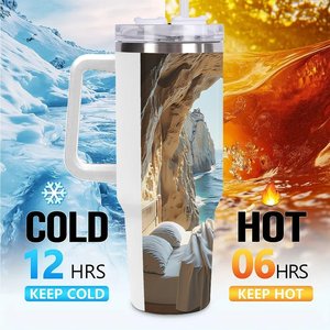 Custom <b>Insulated</b> Tumbler 40oz Stainless Steel Travel <b>Mug</b> With Handle For Outdoor Use - Product Image 6