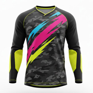 Moisture Control Plus Size <b>Long</b> Sleeve Goalkeeper Jersey Football Sportswear 100% Polyester for <b>Match</b> Performance Training Daily - Product Image 1