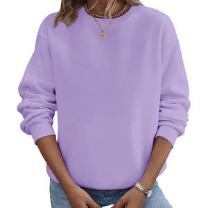 Sweat-shirt décontracté de haute qualité pour femmes, logo brodé personnalisé universel, sweat-shirt à col rond surdimensionné, prix abordable - Product Image 2