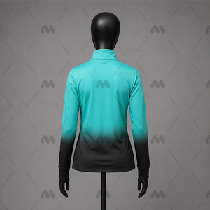 Chaqueta de ciclismo para mujer con cremallera, resistente al viento, transpirable, de manga larga, para entrenamiento en bicicleta, ropa deportiva con degradado. - Product Image 2
