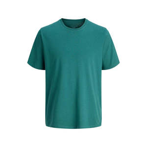 Camiseta de Manga Corta para Hombre, Color Verde Azulado, Cuello Redondo, Corte Regular, Estilo Casual, 100% Algodón Jersey, Color Sólido, Transpirable - Product Image 1