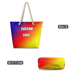 Bolso de mano con estampado de pájaros pintados al óleo para mujer, Dropshipping POD, Bolso tote de cuerda de cáñamo, Bolso de hombro informal y con personalidad para mujer, ideal para la playa - Product Image 5