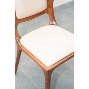 Chaise de salle à manger moderne en bois de noyer massif avec dossier et assise rembourrés pour la maison, le restaurant, l'hôtel, meubles PISANO - Product Image 6