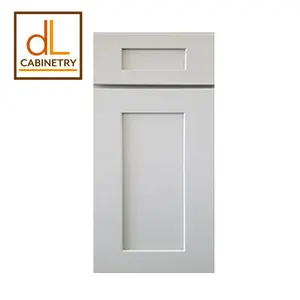 RTA Gaya Amerika Modern Dove Grey Shaker Kabinet Dapur Kayu Solid Pintu Panel Sampel Gudang Amerika