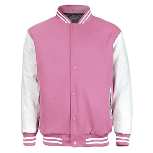 Veste universitaire personnalisée en gros pour hommes et femmes, corps en laine, manches en cuir PU, boutons-pression, veste bomber universitaire OEM - Product Image 5